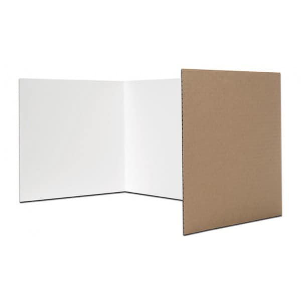 Corrugated Privacy Shield, 18in x 48in, White, PK24
